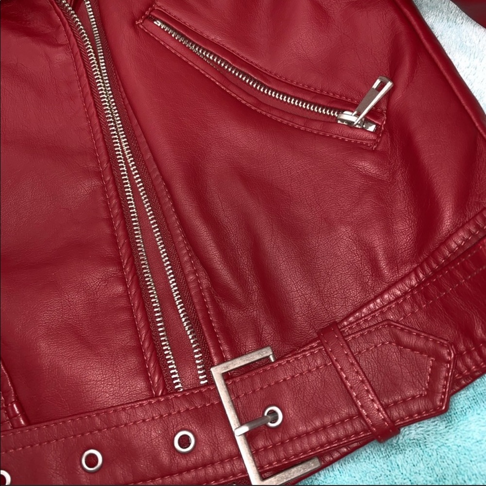 Red Leather Jacket - Picture 2 of 4
